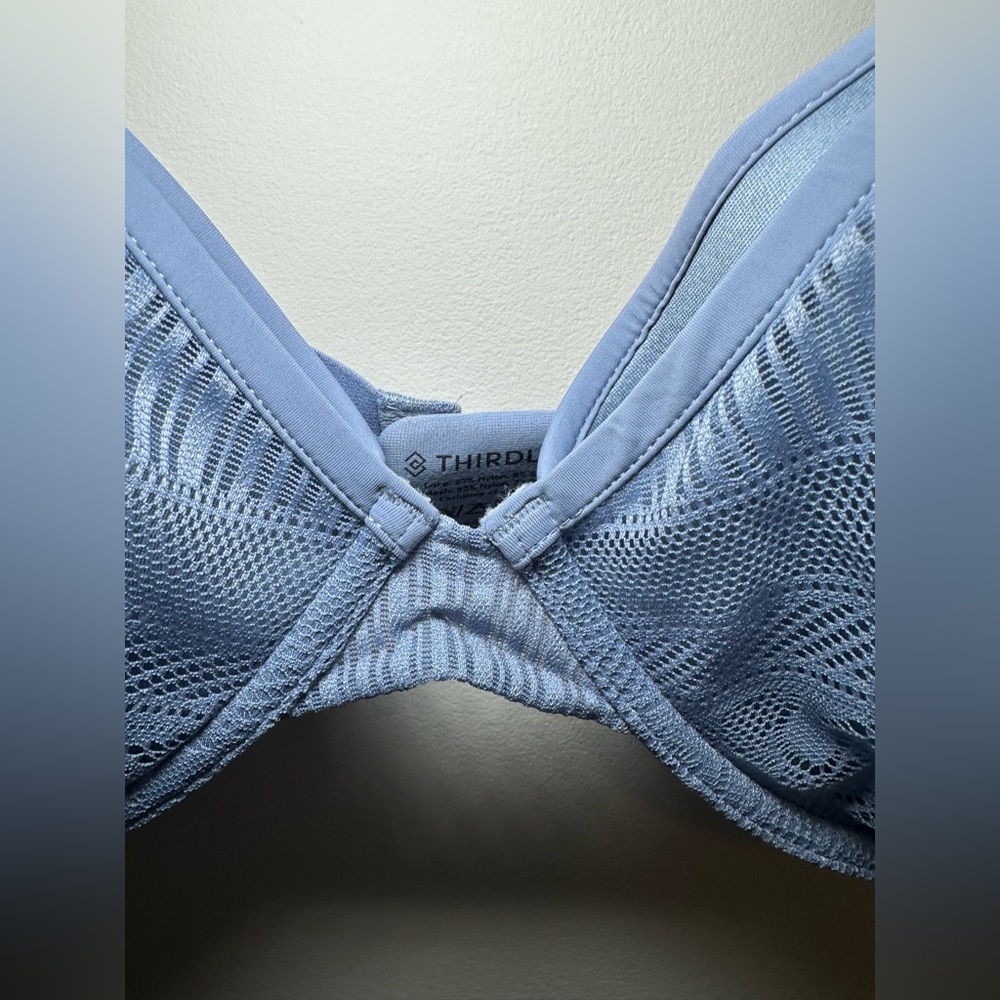 ThirdLove‎ 24/7 Lace Balconette Bra Blue Size 40C Underwire Support pretty sexy - Picture 2 of 10